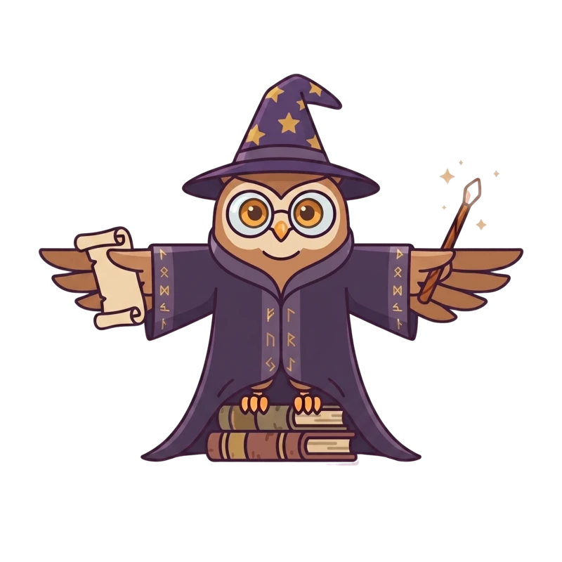 Auto SOP wizard owl mascot